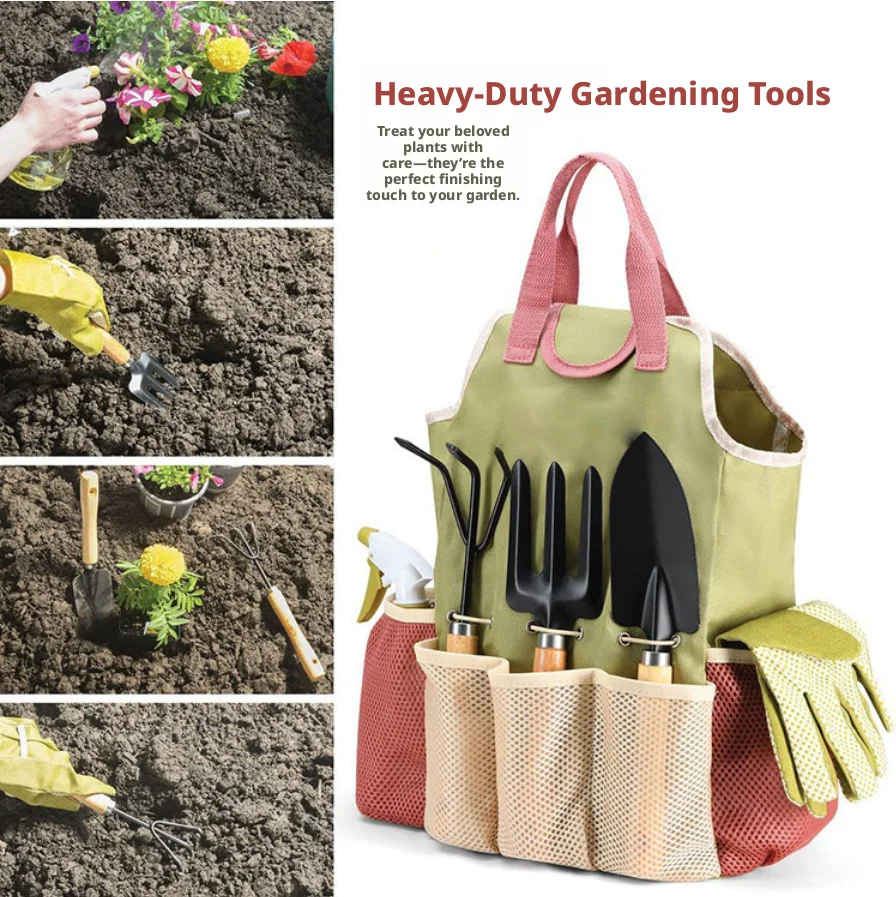 Gardening Tools Gloves - Outdoor garden planting tools 9-piece set,