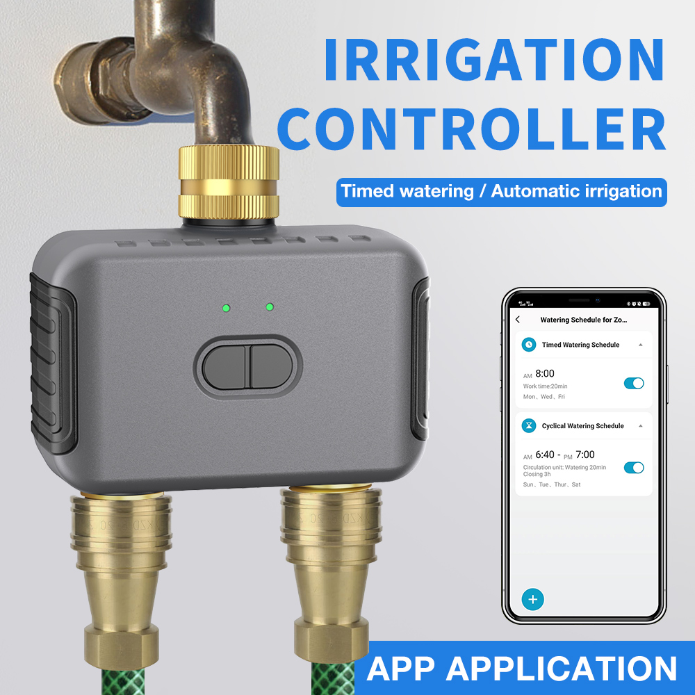 Drip Irrigation Kit - Tuya 2 Zone Watering Timer Garden
