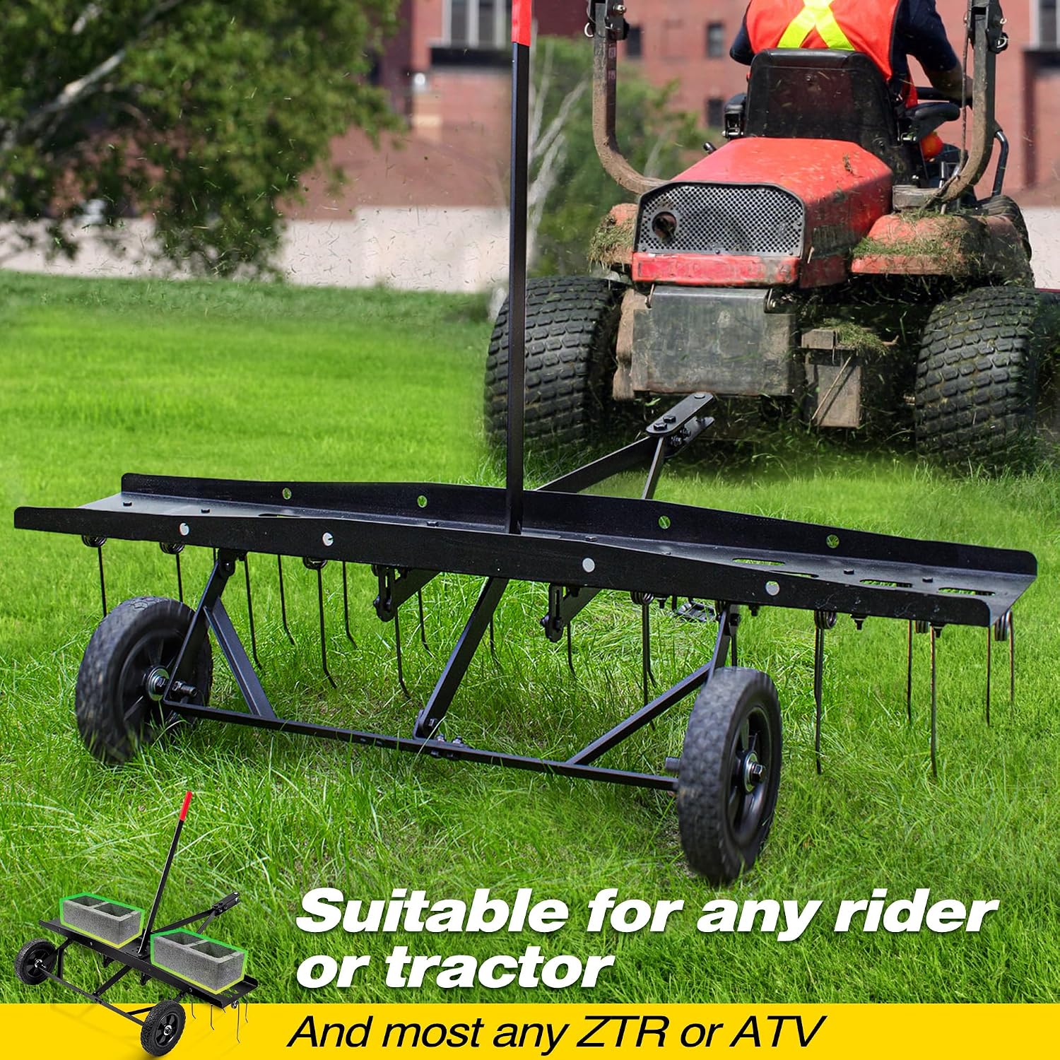 Tow Behind Lawn Dethatcher Rak - đánh giá và giá Gardening Tools Equipment