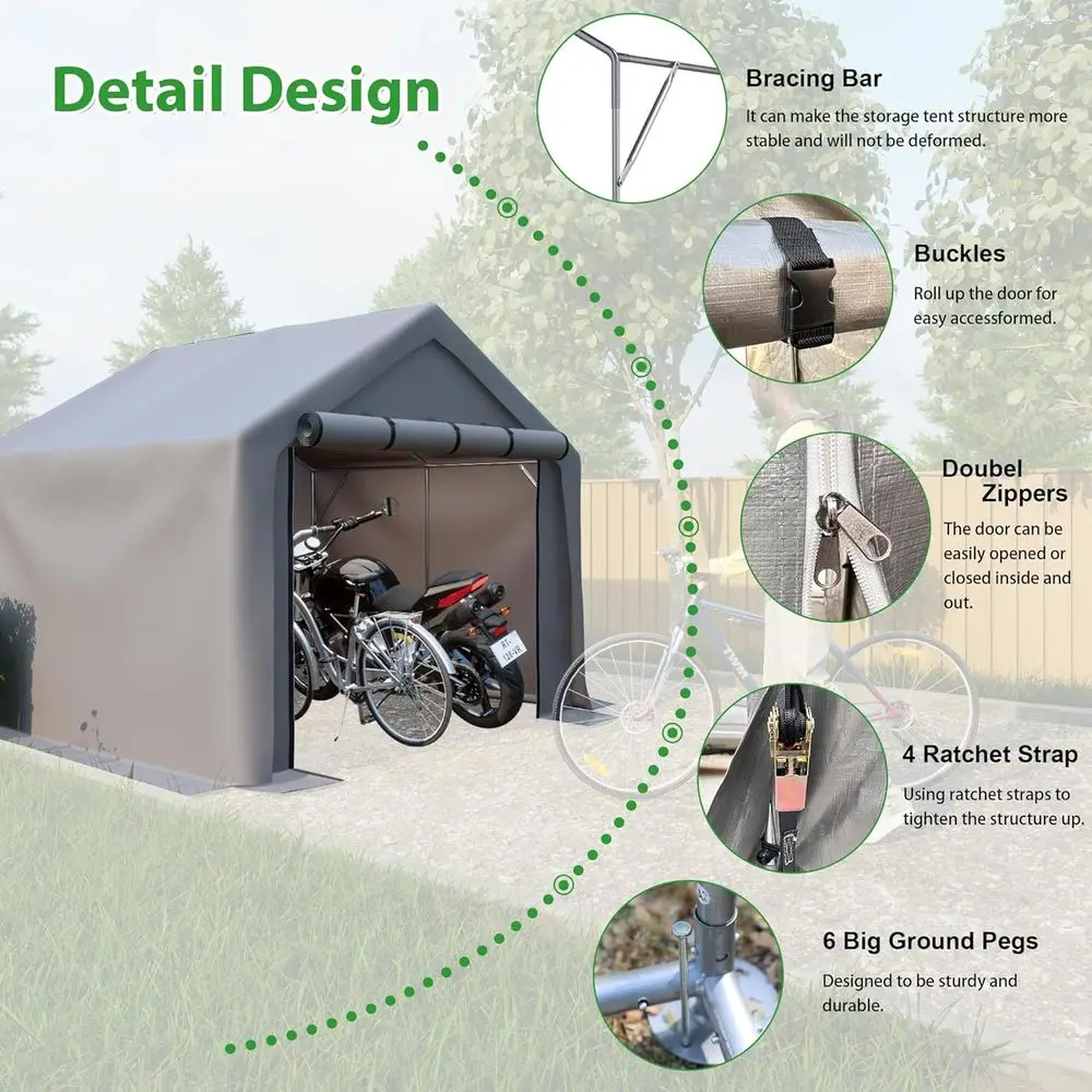 Portable Outdoor Storage Tent, - đánh giá và giá Gardening Tools Needed